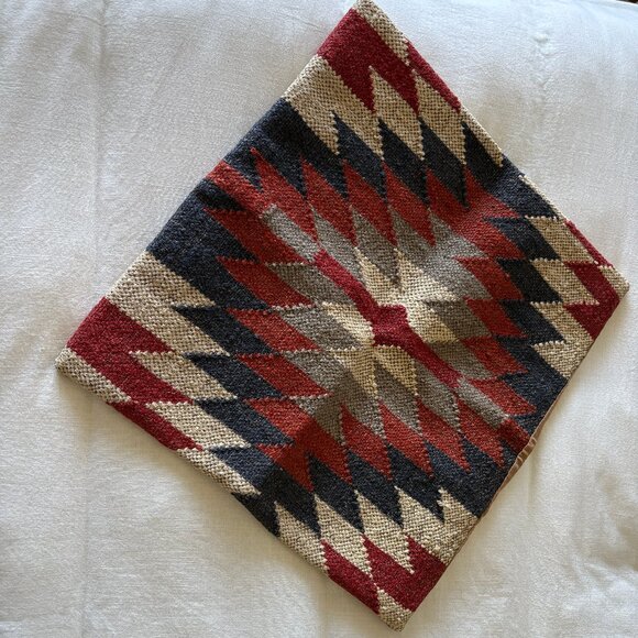 Kilim 18x18 Jute Throw Pillow Cover - Picture 1 of 7